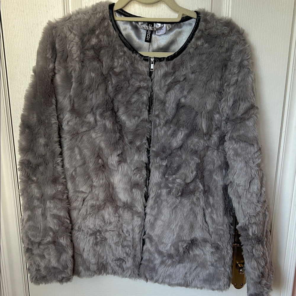 H&M Soft Gray Teddy Jacket